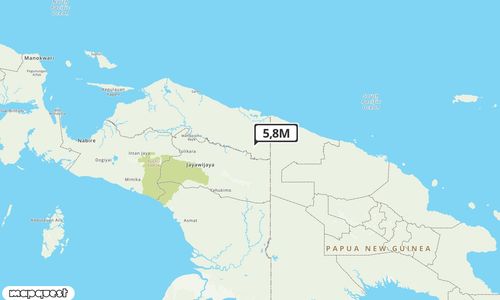 Pusat gempa berada di darat 53 km BaratDaya Keerom
