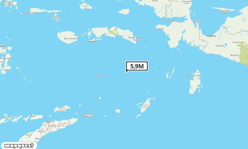 Pusat gempa berada di laut 286 Km Barat Laut Tanimbar