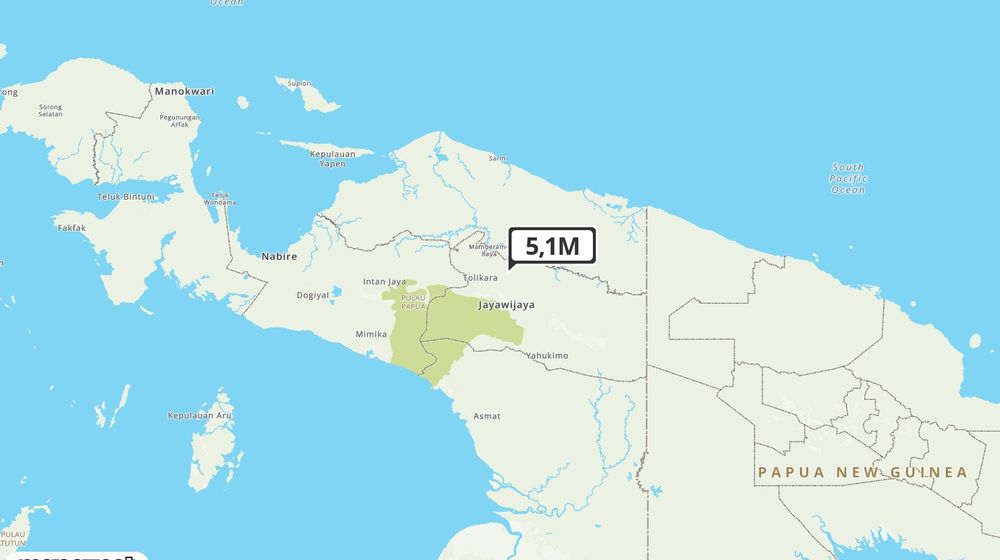 Pusat gempa berada didarat 32Km BaratDaya Kobagma