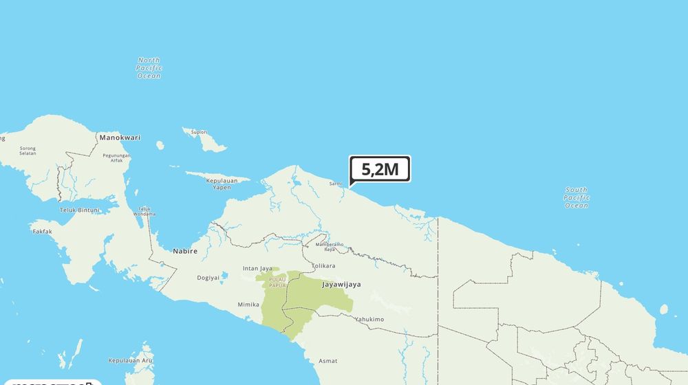 Pusat gempa berada di darat 29 km Tenggara Sarmi