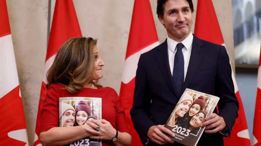 Wakil Perdana Menteri dan Menteri Keuangan Kanada Chrystia Freeland dan Perdana Menteri Justin Trudeau