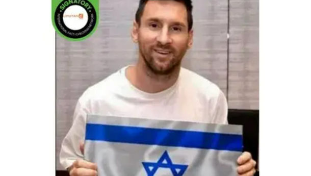 Lionel Messi Pegang Bendera Israel, Itu Hoaks