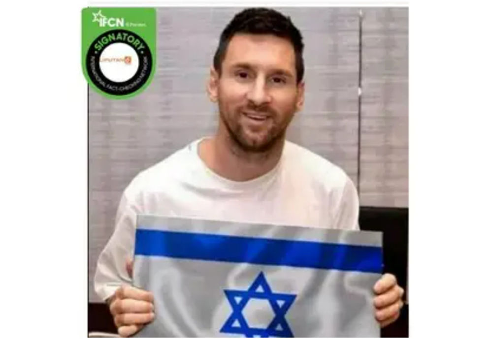 Hoaks Lionel Messi Pegang Bendera Israel