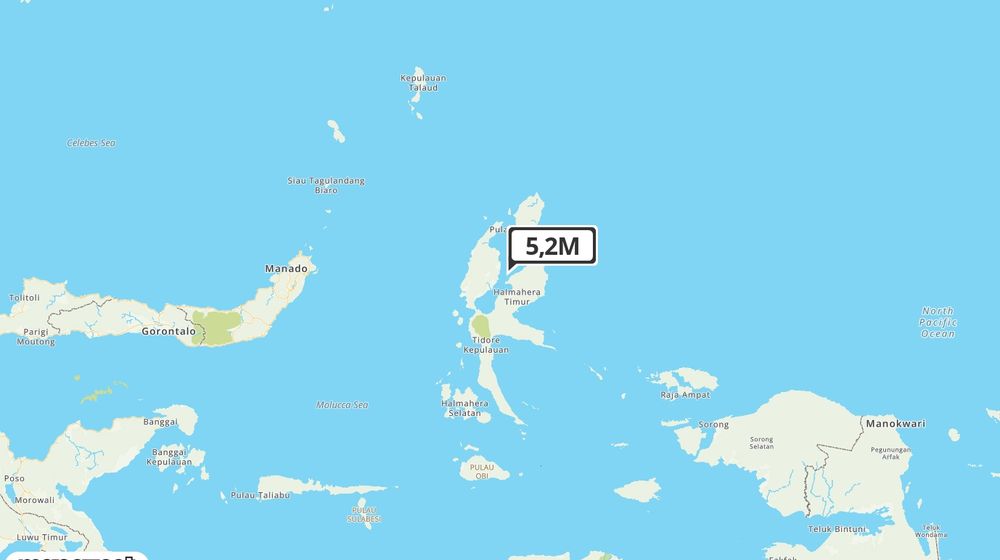 Pusat gempa berada di laut 24 km tenggara Halmahera Utara
