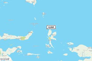 Pusat gempa berada di laut 68 Km Barat Laut Halmahera Barat