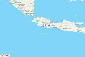 Pusat gempa berada di laut 97 km Barat Daya Kab. Bandung