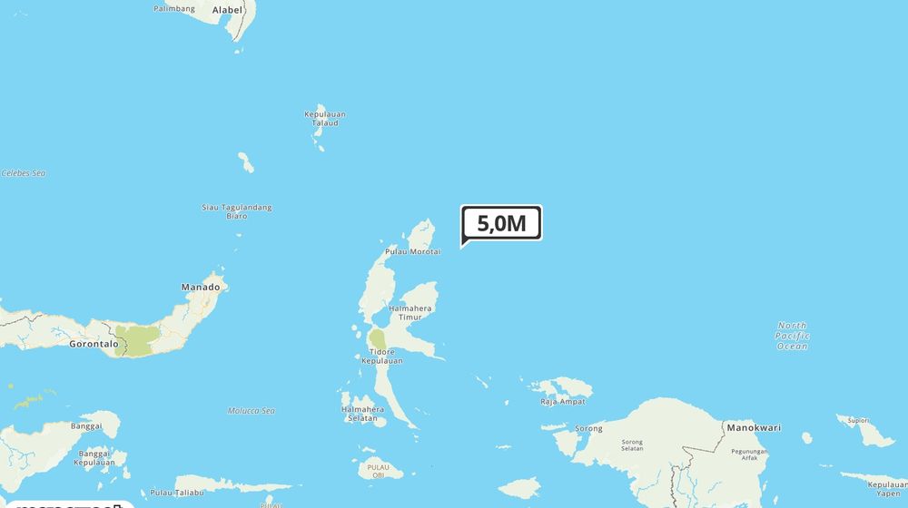 Pusat gempa berada di laut 78 Km Tenggara Daruba