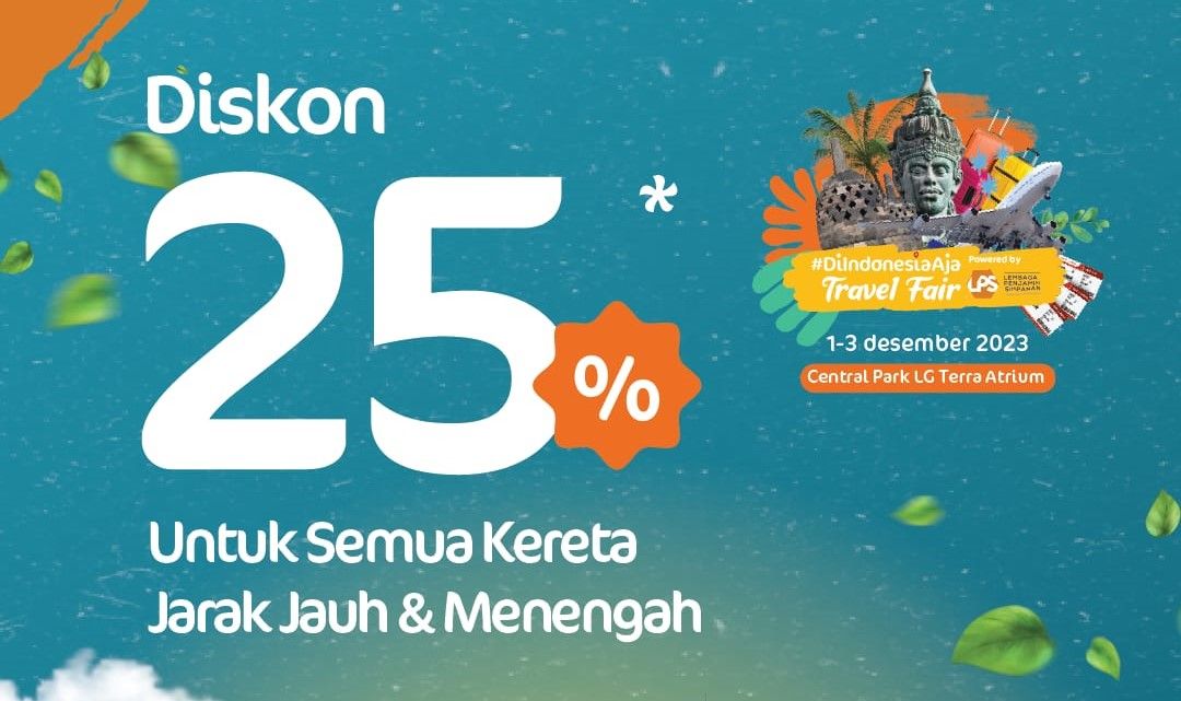 PT Kereta Api Indonesia (PT KAI) kembali menebar tiket promo dengan potongan harga hingga 25%