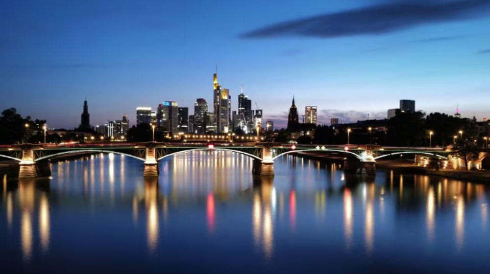 Sebuah Pemandangan Memperlihatkan Kaki Langit Frankfurt, Jerman