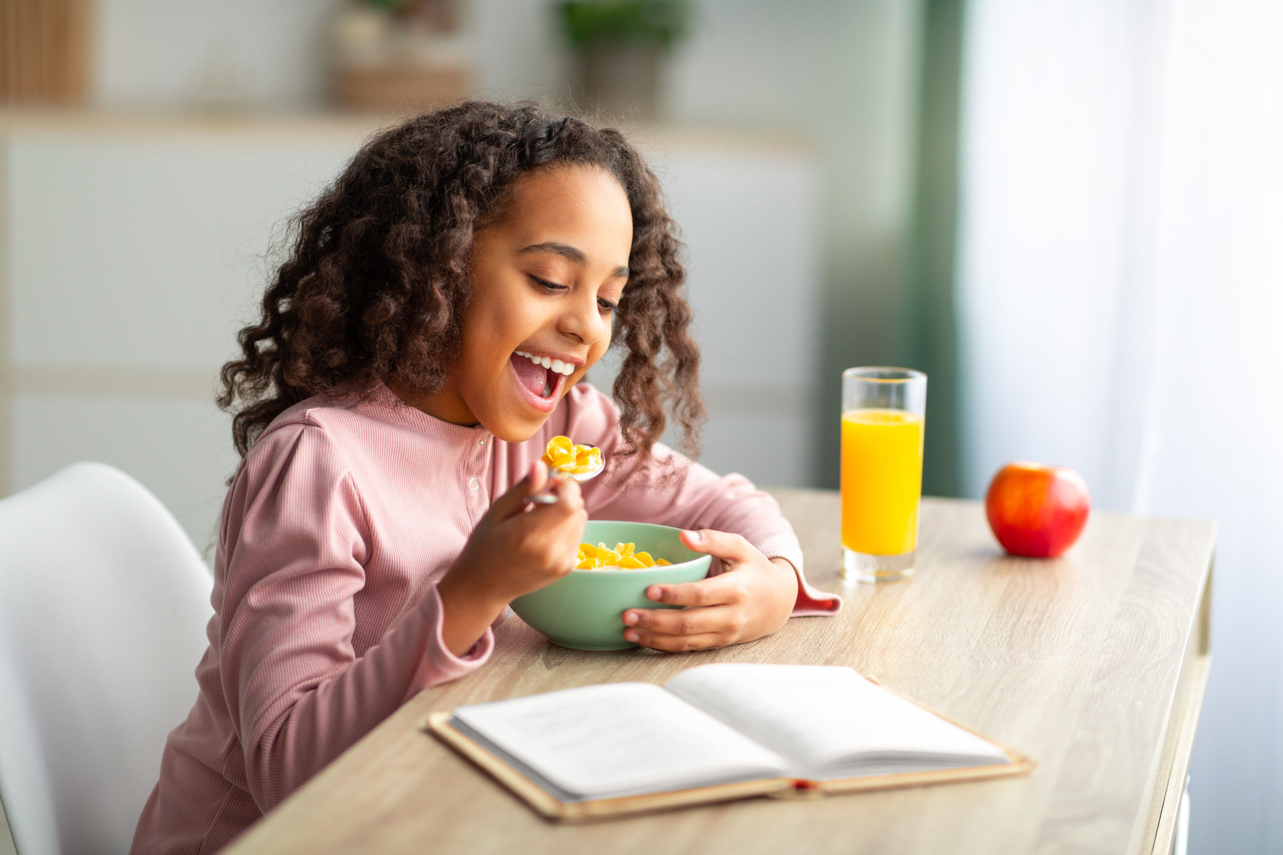 Ilustrasi sarapan anak.