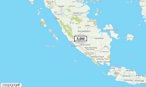 Pusat gempa berada di laut 23 km BaratDaya Bengkulu Utara