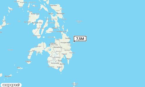 Pusat gempa berada di laut 420 km BaratLaut Pulau Karatung