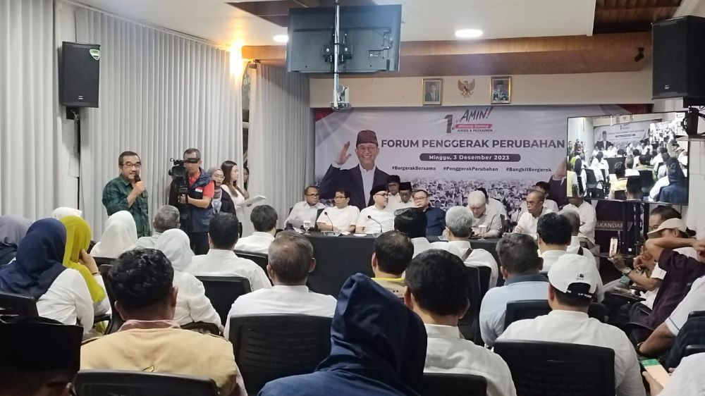 Forum Penggerak Perubahan yang hari ini diwakili 10 komunitas, mendeklarasikan dukungan pemenangan pada paslon nomor 1 Anies-Muhaimin (AMIN).  