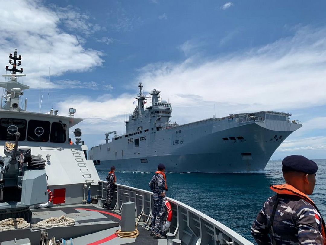 TNI AL latihan bersama dengan Angkatan Laut Prancis beberapa waktu lalu. 