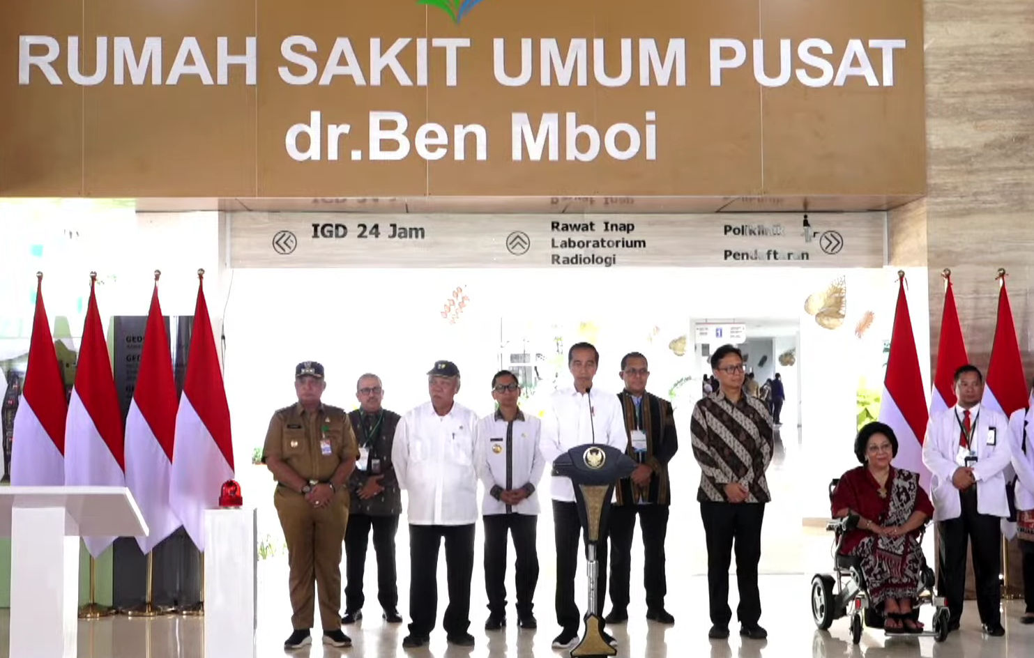 Presiden Jokowi meresmikan RSUP dr. Ben Mboi Kupang, Kupang, Nusa Tenggara Timur (NTT), Rabu 6 Desember 2023