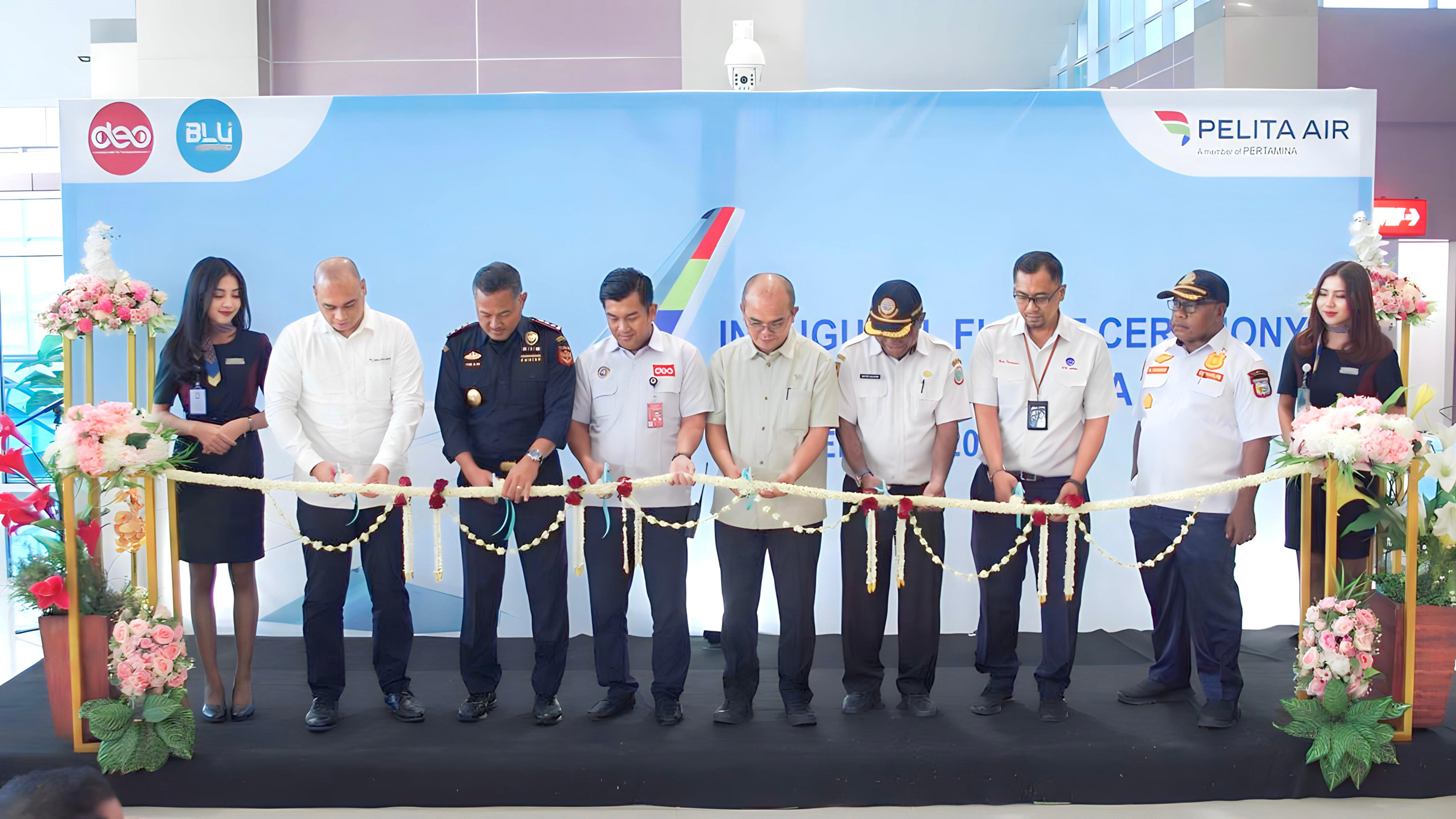 Peluncuran penerbangan langsung Jakarta-Sorong oleh Pelita Air di Bandar Udara Domine Eduard Osok (SOQ)
