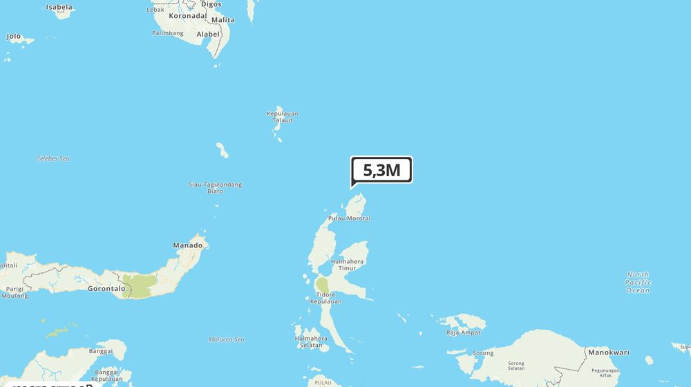 Pusat gempa berada di laut 62 km Timur Laut Pulaudoi