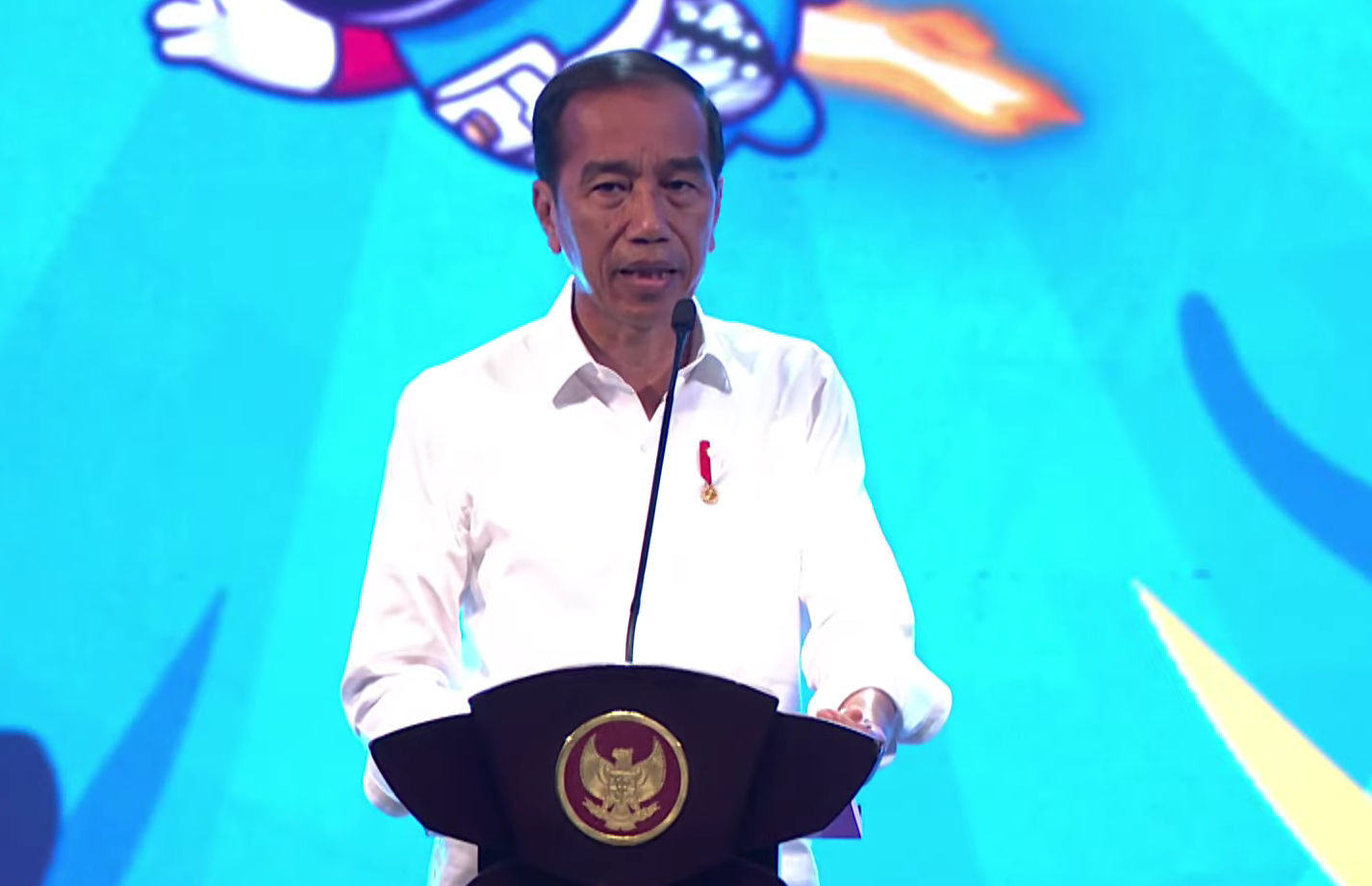 Presiden Jokowi saat memberikan sambutan pada acara Vokasifest dan Festival Kampus Merdeka 