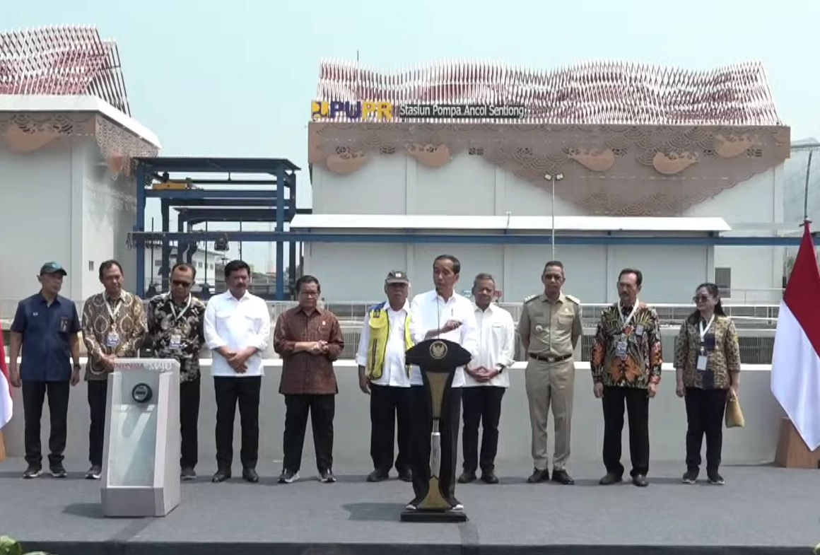Peresmian Stasiun Pompa Air Ancol Sentiong oleh Presiden Jokowi, Senin 11 Desember 2023
