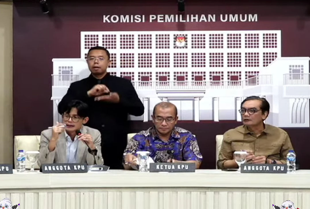 Konferensi Pers oleh KPU saat jelang debat perdana Capres-Cawapres, Senin 11 Desember 2023.