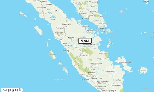Pusat gempa berada di darat 19 km Baratdaya Kuantan Singingi