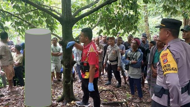 Perempuan Paruh Baya Ditemukan Tewas dengan Kondisi Leher Terlilit Tali di Pohon Pala, Dusun Maget, Doreng