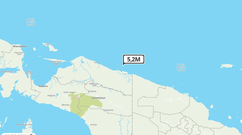 Pusat gempa berada di laut 45 k BaratLaut Kab. Jayapura