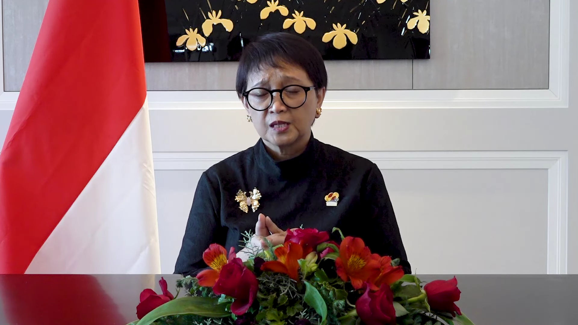 Menteri Luar Negeri Indonesia, Retno Marsudi saat memberikan keterangan pers terkait hasil KTT ASEAN-Jepang