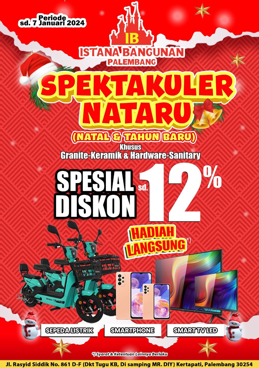 Istana Bangunan Palembang: Spesial Diskon dan Banjir Hadiah di Promo Natal dan Tahun Baru