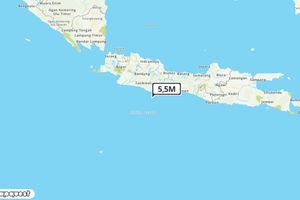 Pusat gempa berada di laut 80 km Barat Daya Kab. Pangandaran