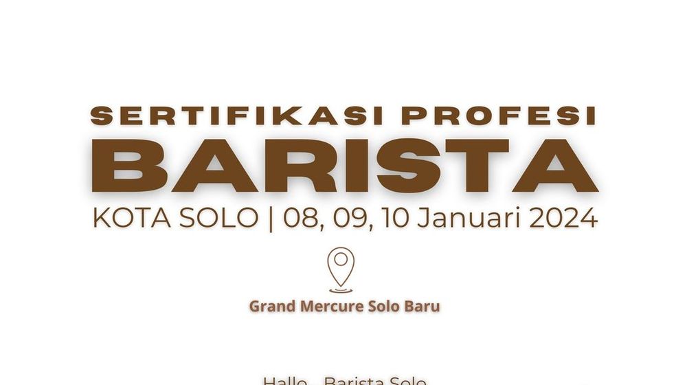 Barista Solo Merapat, Ada Program Sertifikasi Gratis dari Kementerian Perindustrian 