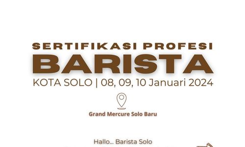 Barista Solo Merapat, Ada Program Sertifikasi Gratis dari Kementerian Perindustrian 