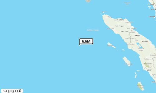 Pusat gempa berada di laut 386 km BaratDaya Calang-Aceh Jaya