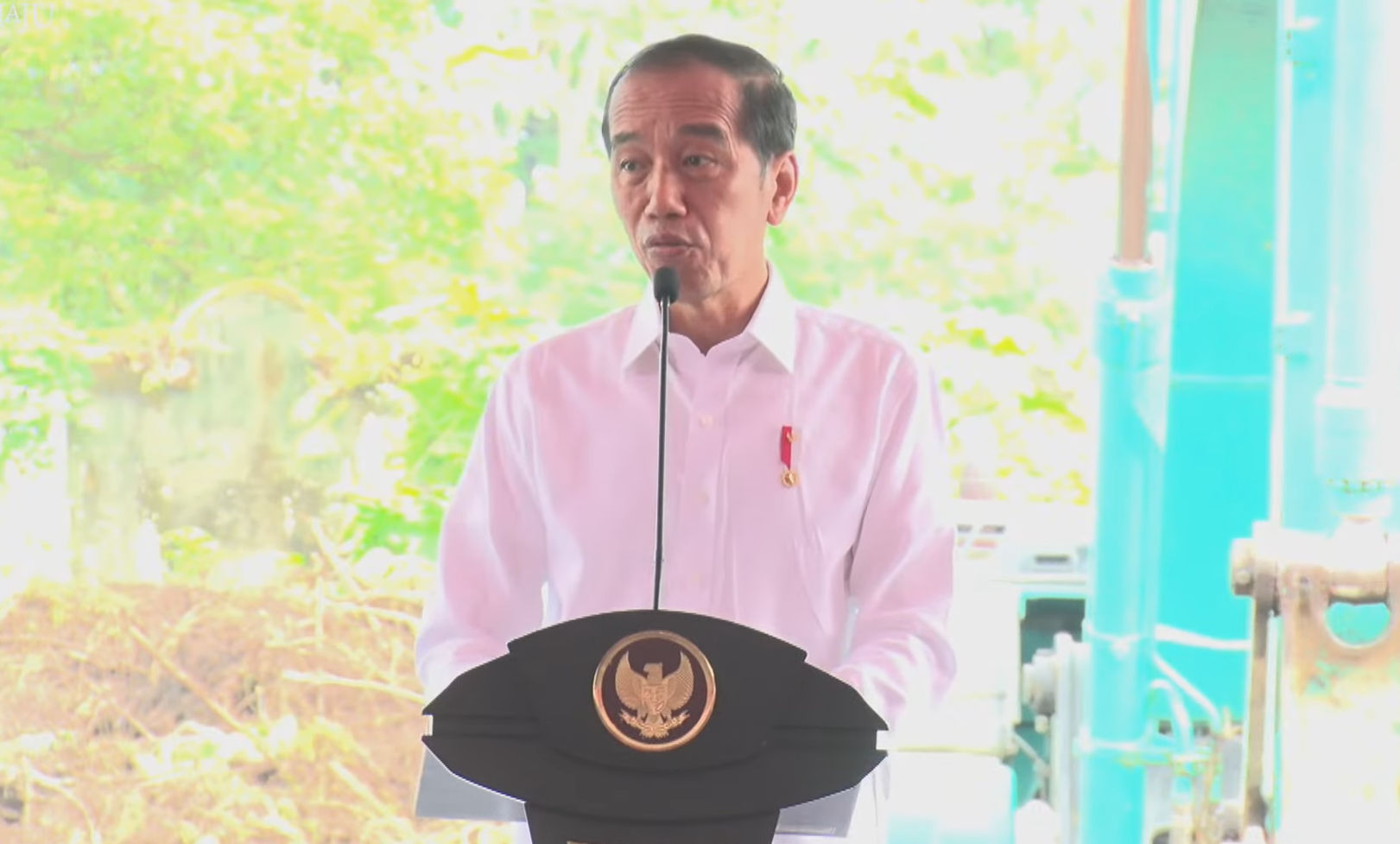 Presiden Jokowi saat memberikan sambutan pada acara Groundbreaking (peletakan batu pertama) Kampus II Universitas Muhammadiyah Purwokerto, Rabu 3 Januari 2024.