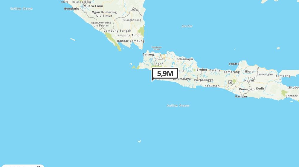Pusat gempa berada di laut 72 Km Barat Daya Bayah