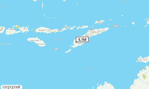 Pusat gempa berada di darat 16 km BaratDaya Kab.Kupang