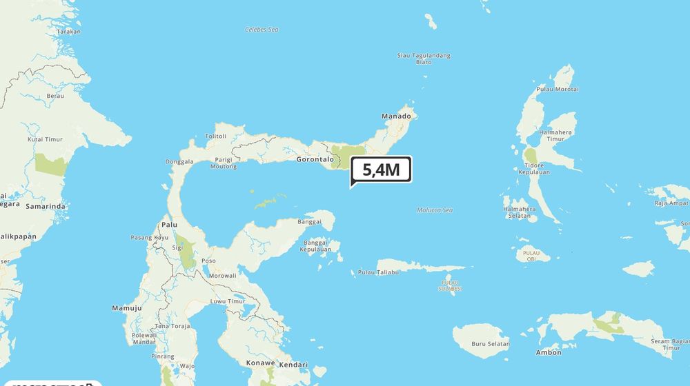 Pusat gempa berada di laut 74 km BaratDaya Bolaanguki