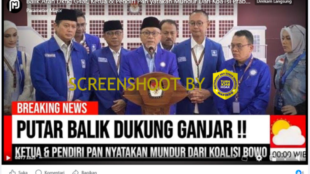   Hoaks: PAN Putar Balik Dukung Ganjar setelah Nyatakan Mundur dari Koalisi Prabowo