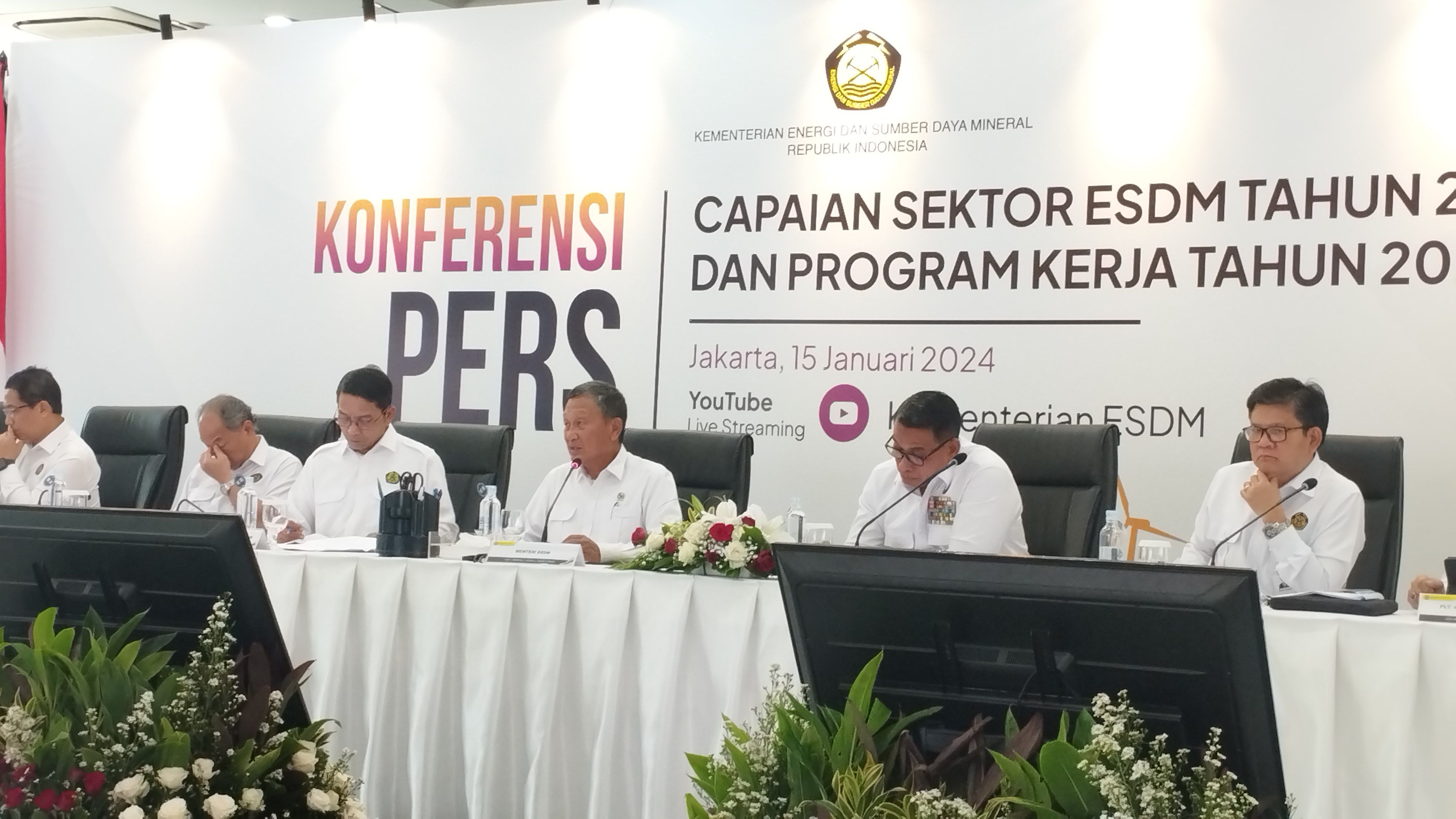 Konferensi Pers Capaian Sektor ESDM di Kantor Kementerian ESDM, Senin 15 Januari 2023.