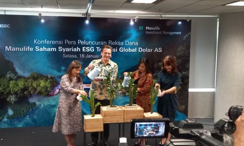 Peluncuran Reksa Dana Manulife Saham Syariah ESG Transisi Global Dolar AS (MAGET) Kelas A2 di Jakarta, Senin, 16 Januari 2024.