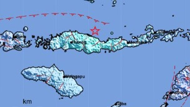 Kamis, 25 Januari, Pukul 19.24 Wita, Gempabumi Berkuatan M5.6 Guncang Flores, Pusat Gempa di Barat Laut Mbay