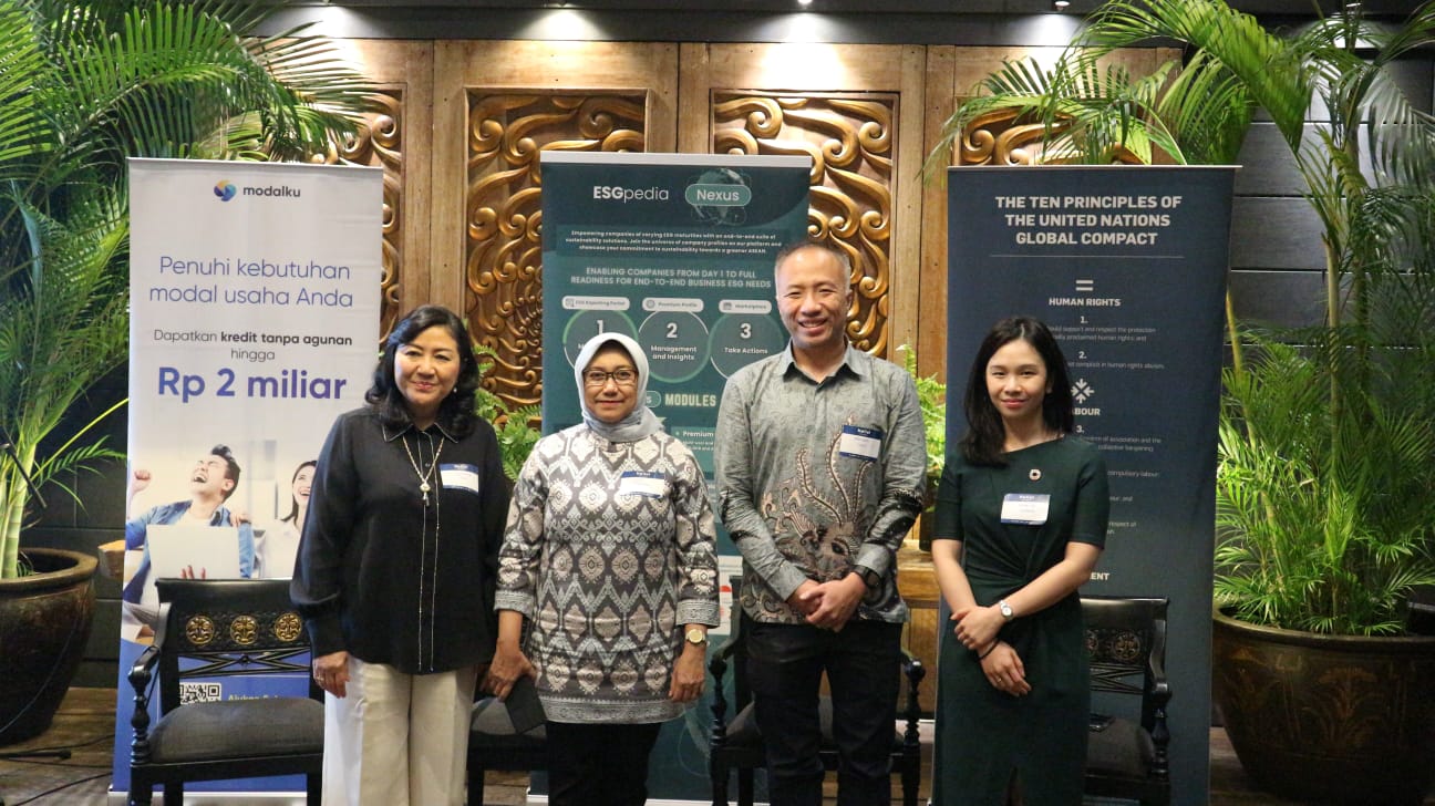 ESG Gathering  "Mendorong UMKM Indonesia melalui Pelaporan ESG dan Praktik Berkelanjutan" di Jakarta pada 1 Februari 2024. 