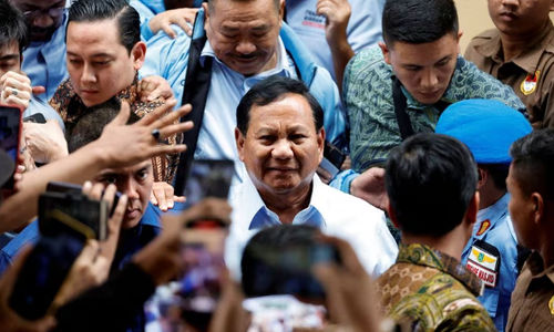 Menteri Pertahanan Indonesia dan calon presiden Prabowo Subianto 