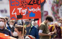 Ilustrasi protes 4 hari kerja di Jerman