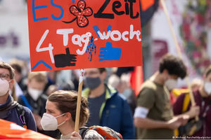 Ilustrasi protes 4 hari kerja di Jerman
