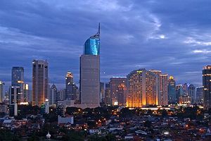 Ilustrasi panorama di Jakarta