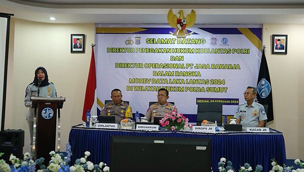 Jasa Raharja dan Korlantas Polri Monitoring dan Evaluasi Data Laka Lantas di Wilayah Hukum Polda Sumut