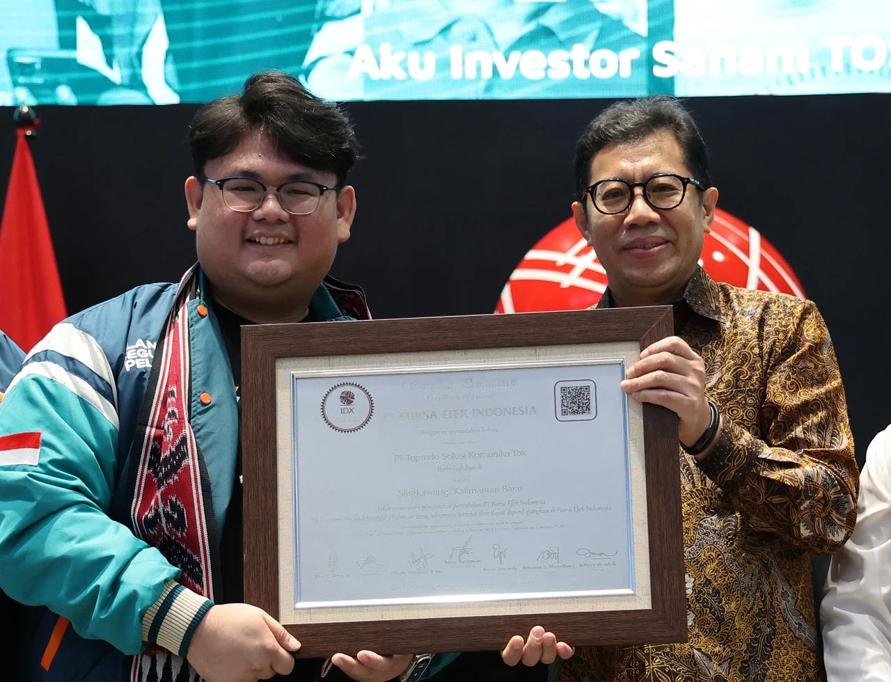 Pada Rabu, 7 Februari 2024, jam perdagangan PT Bursa Efek Indonesia (BEI) dibuka dalam rangka pencatatan perdana saham PT Topindo Solusi Komunika Tbk (TOSK) di papan pengembangan BEI.