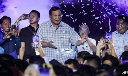 Calon presiden dan Menteri Pertahanan Indonesia Prabowo Subianto