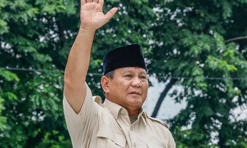 Menteri Pertahanan RI dan presiden terpilih Prabowo Subianto 